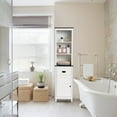 thumbnail image 2 of LuxenHome White Wood 63-Inch Tower Bathroom Cabinet, 2 of 9