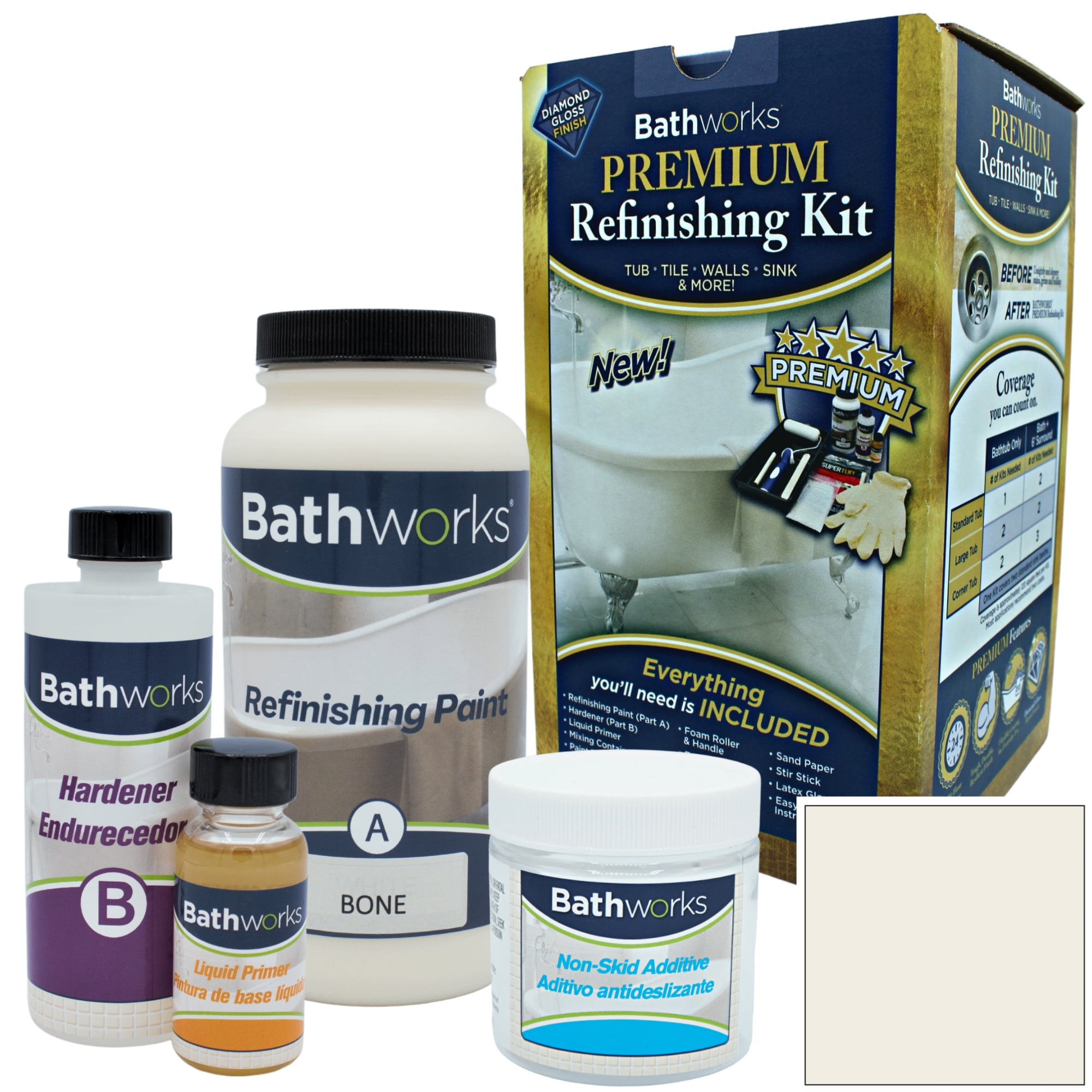 22oz Bathworks® Premium Bathtub & Tile Resin Paint Refinishing Kit with