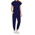 thumbnail image 4 of Uniformes de enfermería, ropa de trabajo, atención médica con bolsillos, uniformes médicos, uniformes médicos para mujeres Azul oscuro M, 4 of 6