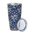 thumbnail image 2 of KLL Dragon Print 40oz Stainless Steel Insulated Car Cup with Spillproof Lid - Keep Your Drink Hot or Cold on the Go-Straw Three-piece Set, 2 of 8