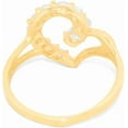 thumbnail image 4 of Floreo 10k Yellow Gold 13mm Curved Heart CZ Ring, Sizes 4 - 10, 4 of 5