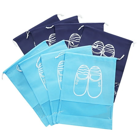 

changFM 8Pcs Shoe Storage Bag High Capacity Dust-proof Non Woven Fabric Shoes Classified Drawstring Organizer with Perspective Window for Daily Use