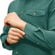 thumbnail image 3 of Blusa y camisa de manga larga con cuello vuelto para hombre, informal, lisa, con botones y bolsillo, de poliéster, 3 of 4