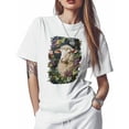 thumbnail image 1 of Camiseta de algodón para mujer, de manga corta, de secado rápido, con diseño de ovejas y hojas de parra, ideal para gimnasio, color blanco (talla 5XL), 1 of 7