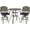 Dark Bronze / Navy Blue, variant on MEETWARM 3-Piece Patio Swivel Bar Set, All-Weather Cast Aluminum Outdoor High Bar Stool Bistro Set for Backyard Garden Deck w/2 Cushions Bar Chairs with Footrest and 35.4" Bar Table, 2" Umbrella Hole