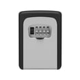 thumbnail image 1 of Caja de seguridad para llaves de exterior (1 unidad) con código de 4 dígitos, resistente al agua y al óxido, ideal para garajes, escuelas y oficinas. Color gris., 1 of 5