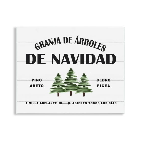 Stupell Industries Arboles De Navidad Holiday Painting Unframed Art Print Wall Art, 14 x 11