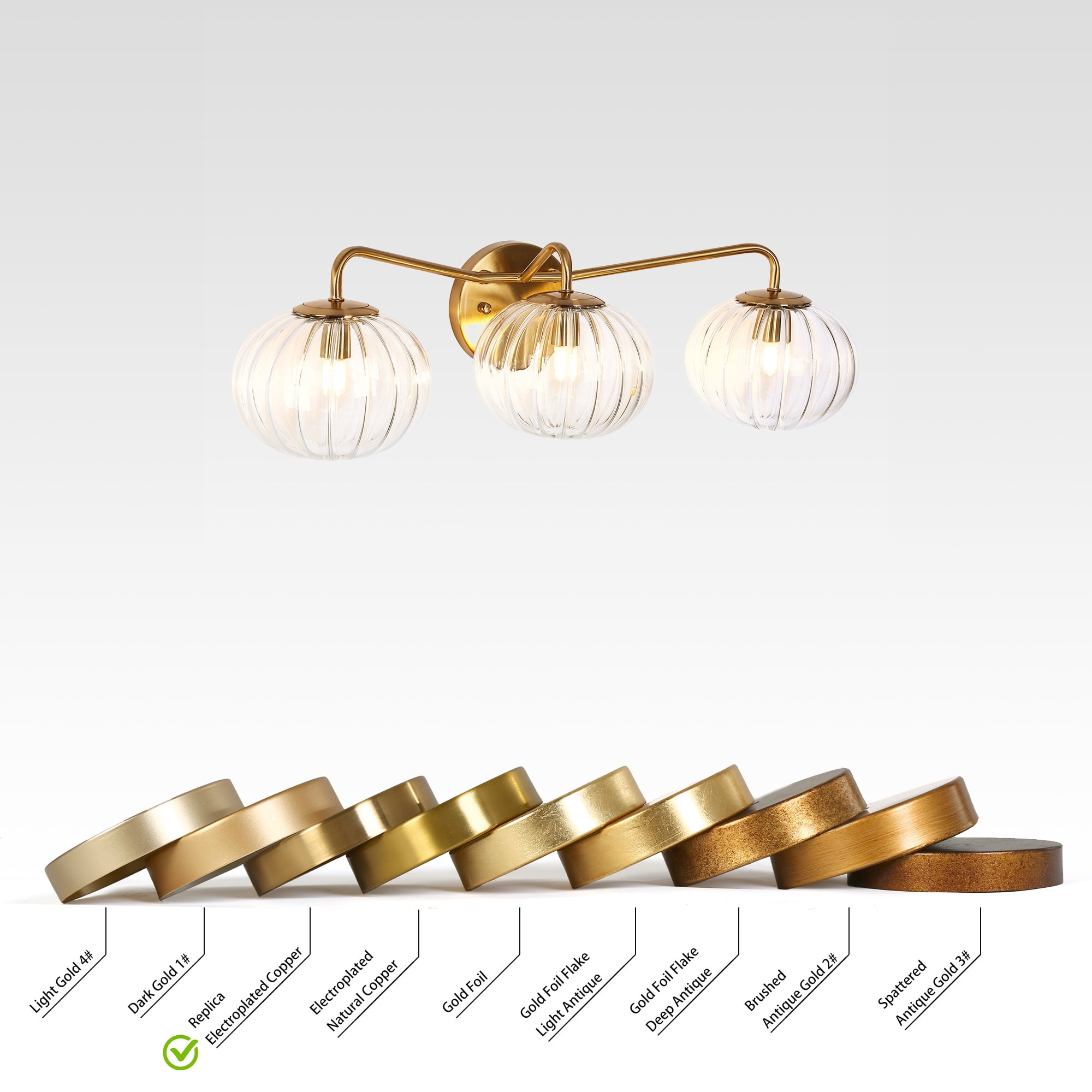 LNC Briefbeschwerer 23.2-in 3-Light Polished Gold LED Modern/Contemporary Vanity Light