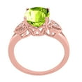 thumbnail image 3 of Mauli Jewels Rings for Women 2.42 Carat Oval Peridot and Diamond Ring 4-Prong 10K Rose Gold, 3 of 6