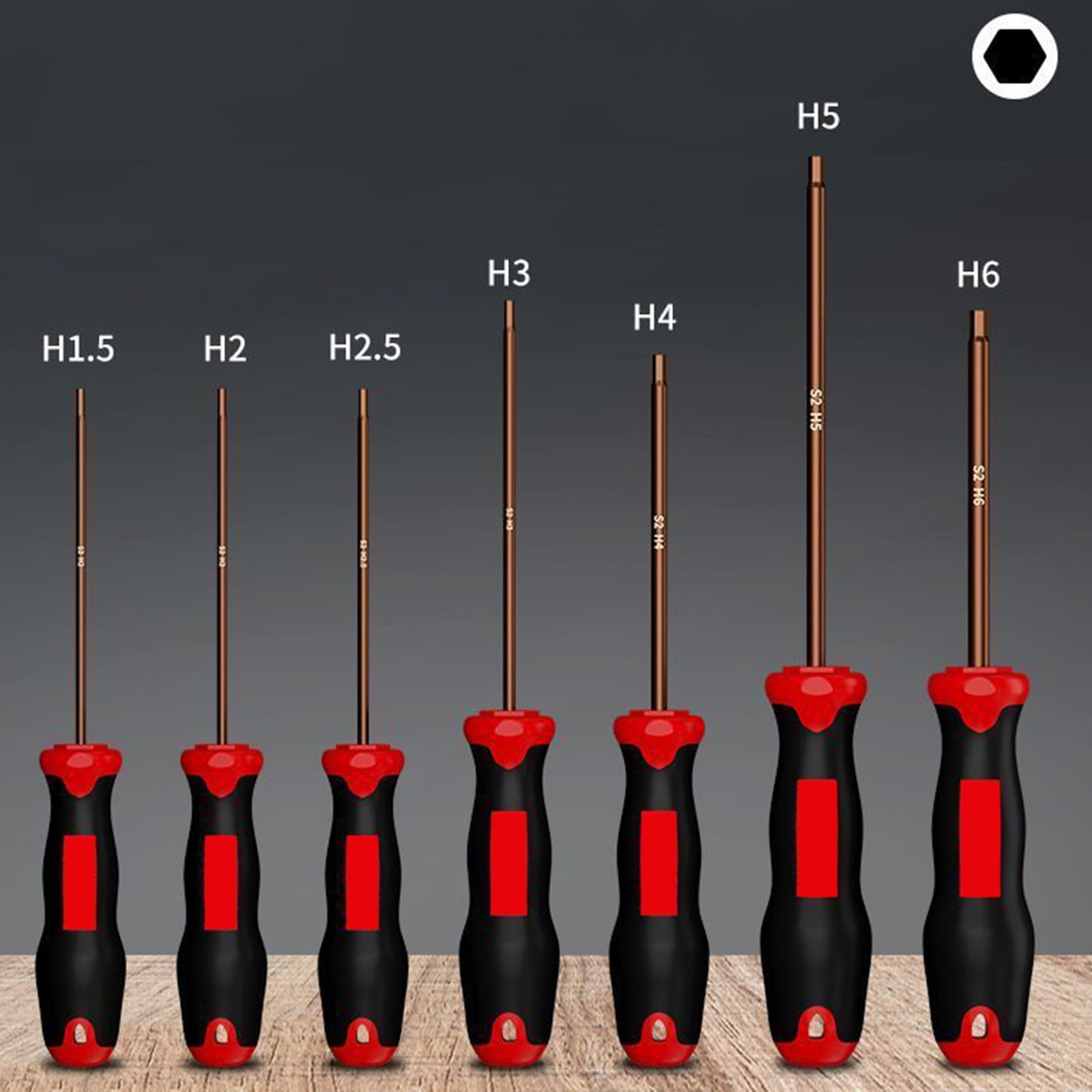 Hexagonal Screwdriver Set in 8 Different Size Wear Resistant Alloy Steel Screwdriver for Electronics Repairs