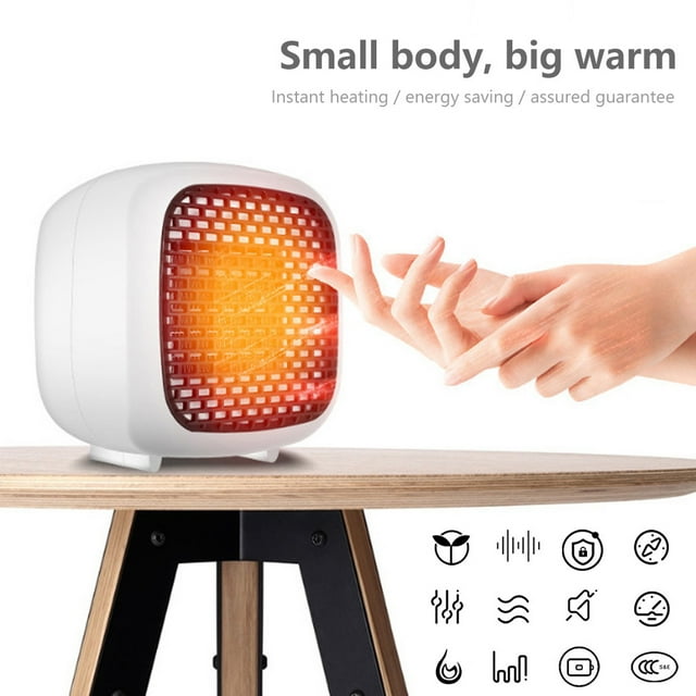 Openpig Portable Space Heater, 800W Electric Heater, Compact Small Warmer, Heat Up in 2 Seconds, Safe and Quiet for Office Room Desk Indoor Use