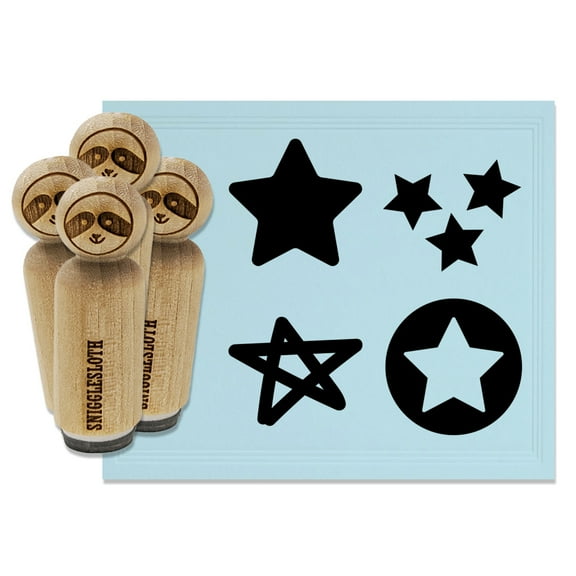 Stars Curved Doodle Scatter Circle Rubber Stamp Set for Scrapbooking Crafting Stamping - Mini 1/2 Inch