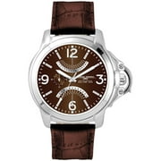 Jorg Gray Men's Brown Dial Leather Band 1850 Series Dual Time Quartz Watch - JG1850-13
