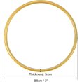 thumbnail image 2 of PATIKIL 3 Inch Round Metal Floral Hoop, 2 Pcs Gold Wreath Macrame Frame for Wedding Geometric Decor Party Wall Hanging, Gold Tone, 2 of 5