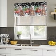 thumbnail image 4 of Black Christmas Curtain Valances for Windows, Kitchen Valance Window Treatments Panel 2 Pack, Xmas Winter Snowflakes Red Truck Dogs Rod Pocket Short Curtains for Bathroom Bedroom 42 x 12 Inch, 4 of 8