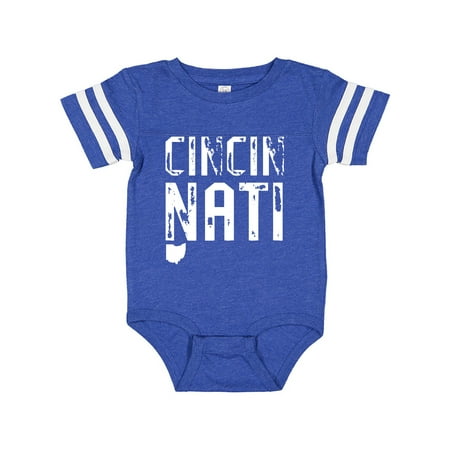

Inktastic Cincinnati Ohio Distressed Font Gift Baby Boy or Baby Girl Bodysuit