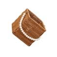 thumbnail image 4 of pitrice Imitation Rattan Basket Flower Basket Artificial Pearl Picnic Basket Handle 15x15x14.5cm, 4 of 6