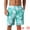 Green White, variant on DARING DIVA Men's Drawstring Hawaiian Summer Beach Swim Shorts 28 Red