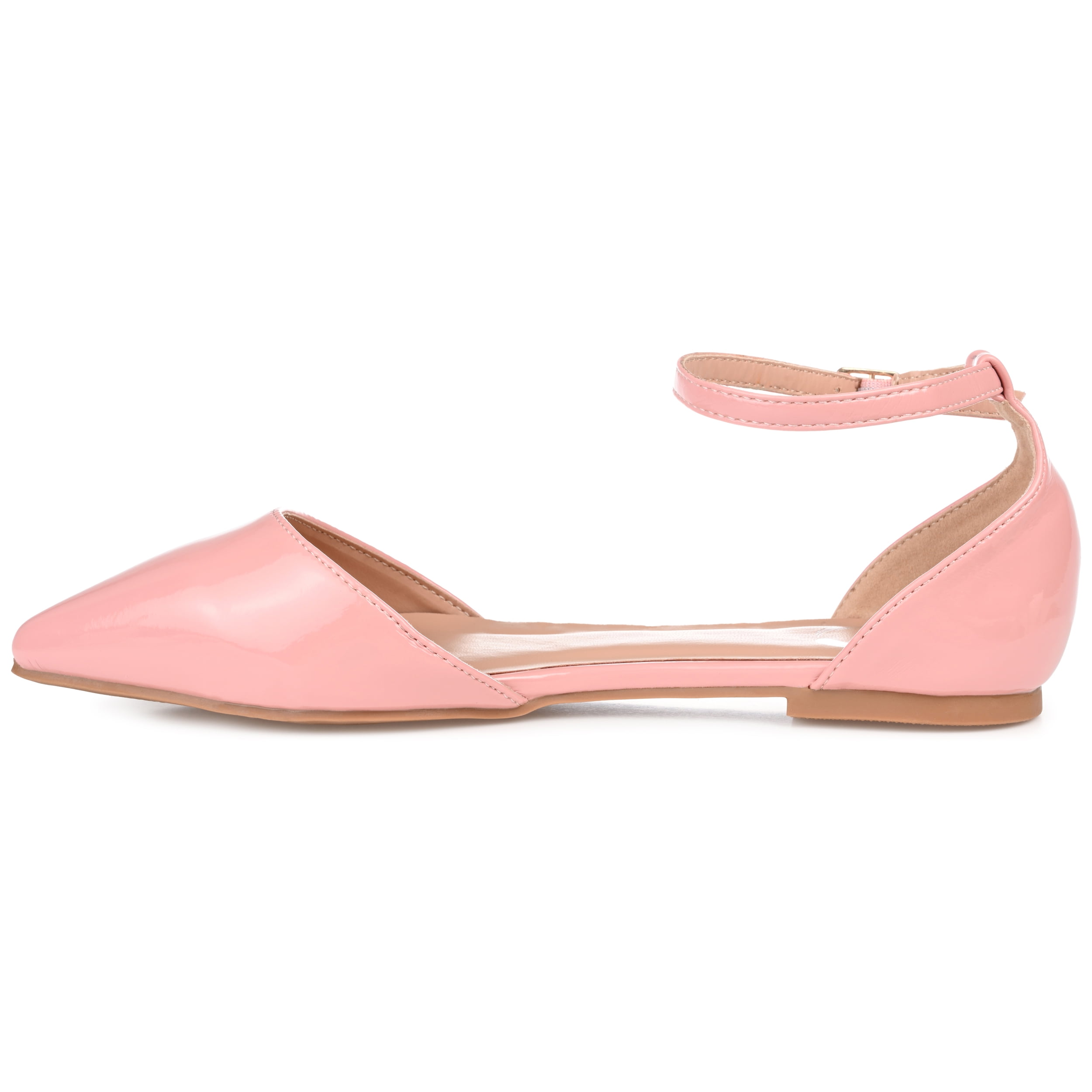 Journee Womens Reba Buckle Pointed Toe Ballet Flats, Widths Available