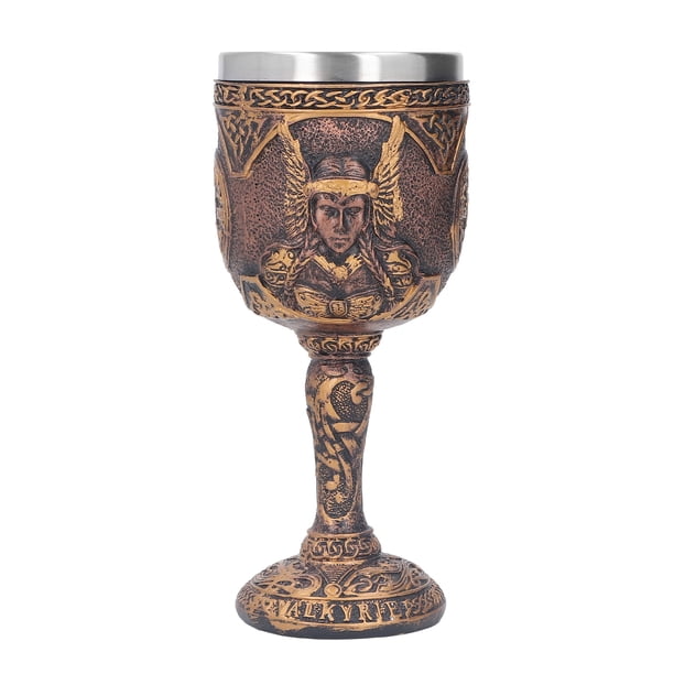 Copa de vino, copa de vino nórdica, copa retro de resina, copa de cerveza nórdica, artesanía superior Jadeshay A