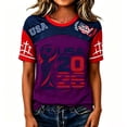 thumbnail image 3 of JULMCOMO Women's Summer Tops 2026 Soccer Cup V Neck Short Sleeve Fan Wear USA Soccer Jersey American Flag Football Graphic Tees 06-Purple S, 3 of 4