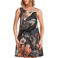 thumbnail image 1 of Fotbe Moonlit Crow Blossoms Vestido de Verano sin Mangas para Mujer – Vestido Midi Línea A, Estilo Camiseta Floral, Vestido Playero Casual y Fluido, 1 of 7
