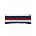 thumbnail image 2 of Red Navy Blue Stripe Body Pillow Cover, Pillowcase Protectors with Zipper, Breathable Decorative Throw Pillow Case Cover, Retro Farmhouse Striped Vintage Pillow Shams for Couch Sofa 20x54Inch, 2 of 8