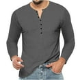 thumbnail image 1 of Yuyuzo Fall Tops for Men Basic Golf Shirts Active Workout Top Tees Notch V Neck Long Sleeve Solid Color Blouse, 1 of 5