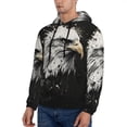 thumbnail image 3 of Xecao Ink Style Bald Eagle Pattern Men's Adult Pullover Hoodie,Hooded Sweatshirt-3X-Large, 3 of 7