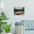 thumbnail image 4 of Lake Canvas Wall Art Mountain Skyline Boat Picture Wall Decor Nature Landscape Painting for Living Room Bedroom Bathroom Home Decoration National Park Photography Colorful Modern Artwork 12x16", 4 of 6
