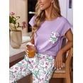 thumbnail image 3 of Ekouaer Womens Pajama Sets Cap Sleeve Sleepwear Tops and Long Pants Comfy Pjs 2 Piece Lounge Set with Pockets, 3 of 6