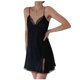 thumbnail image 1 of Señoras Linda Chica Sólido Lencería erótica Encaje con cuello en V Sexy Seda Hueco Camisón Falda con tirantes Fridja nalpqowj40221, 1 of 6