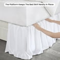 thumbnail image 4 of CCNY Bed Skirt Dust Ruffled Style Bedskirt Short Queen Adjustable Elastic 16" Inch Drop Length Microfiber Made White Bedskirts, 4 of 6