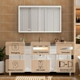 thumbnail image 3 of ANGELES HOME 48" X 30" LED Mirrored Medicine Cabinet, Medicine Cabinets with Lights for Bathroom, Recessed or Surface Mount, Led Medicine Cabinet with Outlets & USB, Defogger, Dimmer, Two Open Doors, 3 of 12
