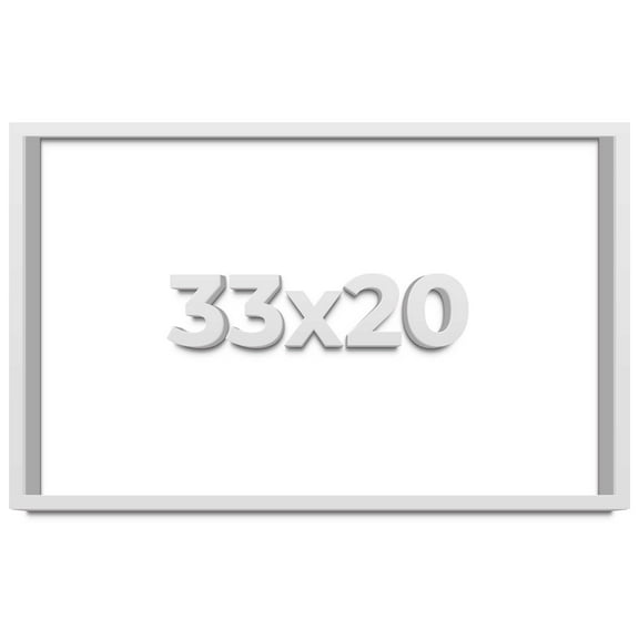 33x20 Shadow Box Frame White | 1 Inches Deep Real Wood Contemporary Shadowbox Display Frame | UV