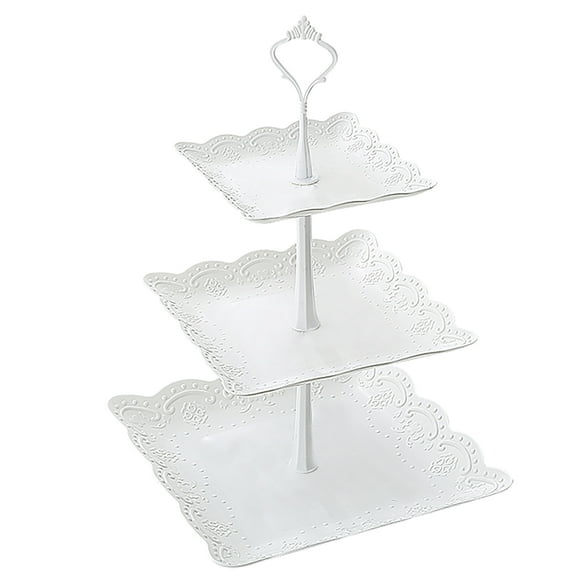 White Plastic Tier Serving Tray,White Plastic 3 Tier White Tier Serving Tray Tier Dessert Stand Smooth Operation