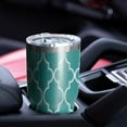 thumbnail image 4 of 30oz Teal Geometric Quatrefoil Pattern Tumblers Stainless Steel Tumbler with Lid and Straw,Vacuum Insulated Double Wall Travel Tumbler Cups Mug with Cleaning Brush for Coffee,Tea, 4 of 7