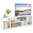 thumbnail image 1 of Costway 2 Pcs Meubles Télé Réglables avec Cubes de Rangement pour Téléviseurs jusqu'à 55 Pouces Armoires Blanc, 1 of 10