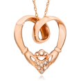 thumbnail image 1 of Claddagh Diamond Pendant 14K Rose Gold, 1 of 2