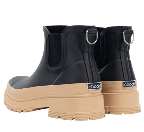 CHOOKA Women's CH Storm Chelsea Rain Boot In Black/Tan, 8