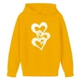 thumbnail image 3 of Eltusu Girls Valentines Hoodies, Heart Graphic Long Sleeve Fashion Loose Fit Pullover Sweatshirts Yellow Size 5-6 T, 3 of 4