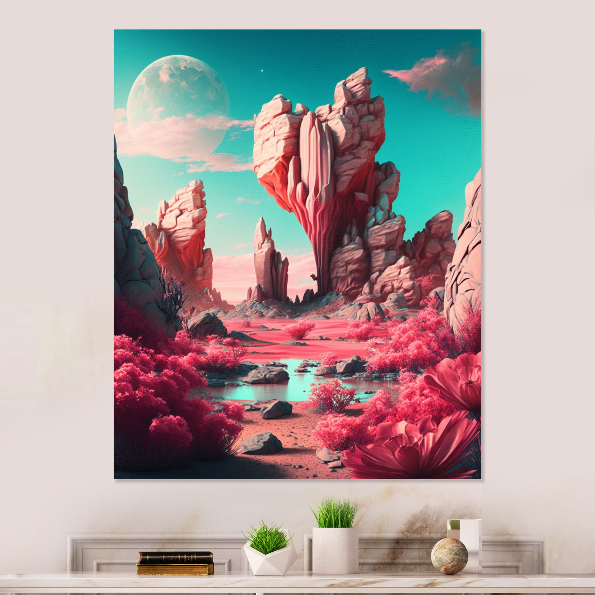 Designart Rock Formation In Desert Canvas Wall Art