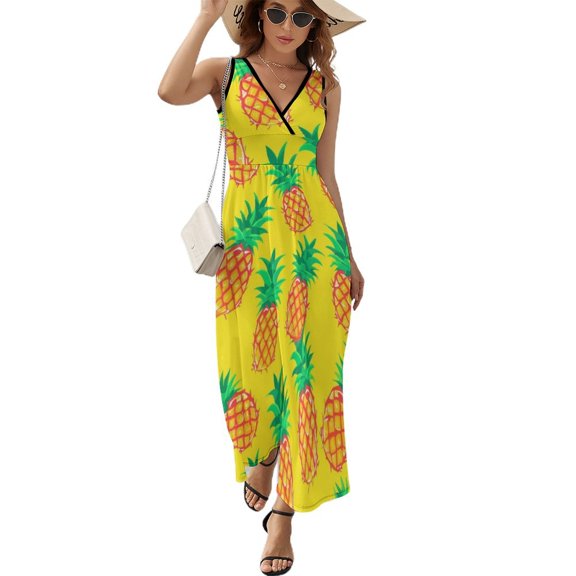 Lunarable Pineapple Art Sleeveless Dress Women's Summer Suit Dresses for Women 2025 Luxury Party Dress
