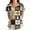 Khaki #002, variant on Halloween Scrub Tops for Women Ghost Castle Graphic V-Neck Fall Holiday Scrubs Top Pumpkin Print Short Sleeve Casual Medical Scrub Shirts with Pockets M