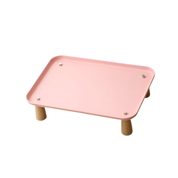 Soporte elevado para cuenco para gatos, cómodo, lavable, protege el cuello, suministros para mascotas, soporte para plato de alimentación para Rosa