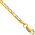 thumbnail image 2 of 14K Solid Yellow Gold 2.4mm Concave Anchor Mariner Link Chain Anklet Summer Beach Foot Ankle Bracelet, 2 of 5
