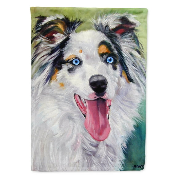 Carolines Treasures 7358CHF Australian Shepherd Blue Eyes House Flag House Size multicolor