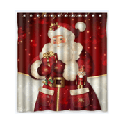 Inevnen Waterproof Bathroom Decor Custom Xmas Merry Christmas Shower Curtain Sets with Hooks 65 x 71