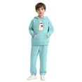 thumbnail image 2 of SERTG Children's Halloween Two-Piece Set Hooded Sweatshirt with Cute Printed +Casual Long Pants Long Sleeved Set Tops and Pants for Kids 2-13 Years(Light blue,4 Years), 2 of 5