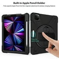 thumbnail image 3 of ProCase for iPad Pro 11 Inch Case 2022 2021 2020 2018, Rugged Heavy Duty Shockproof Cover with Hand Strap Shoulder Strap for iPad Pro 11" 4th 3rd 2nd 1st Generation -Black, 3 of 8
